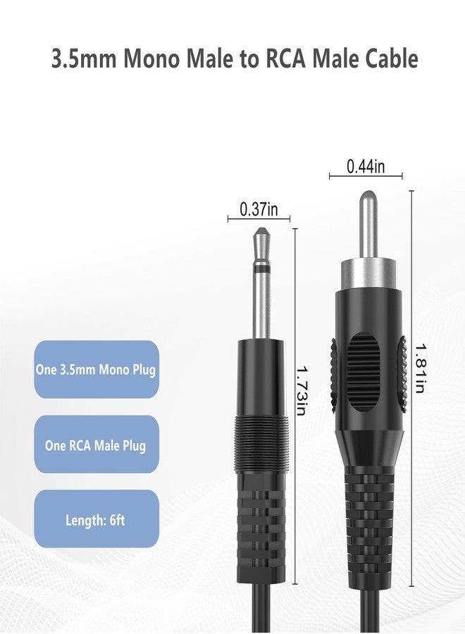 RFAdapter RCA to 3.5mm Mono, 6ft 3.5mm 1/8 inch Mono Male Plug to RCA Male Audio Cable Adapter, for Speakers, Subwoofer - Image 2